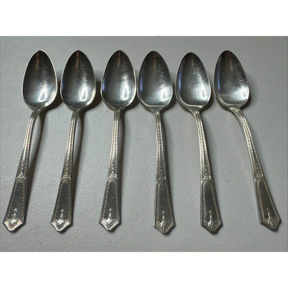 Bouquet Vendome Silverplate 1924 (6) Teaspoons International Silver Flatware